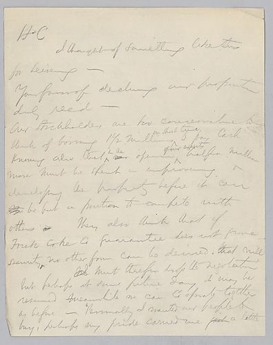 Carnegie writes on stockholders' views of company purchases and borrowing money for cash payments