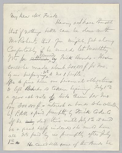 Carnegie writes on using Frick Coke Company bonds to pay for monthly rail transportation on the Pennsylvania Rail Road