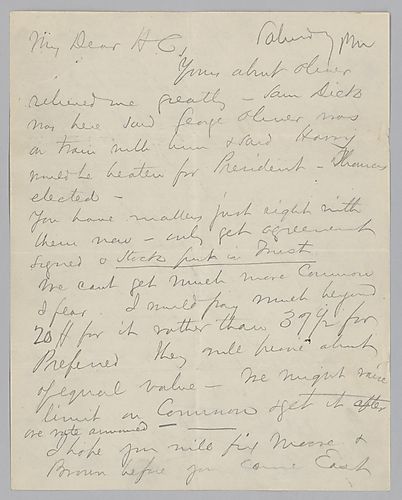 Carnegie writes on business for Frick in Philadelphia and the importance of keeping those things secret for a while
