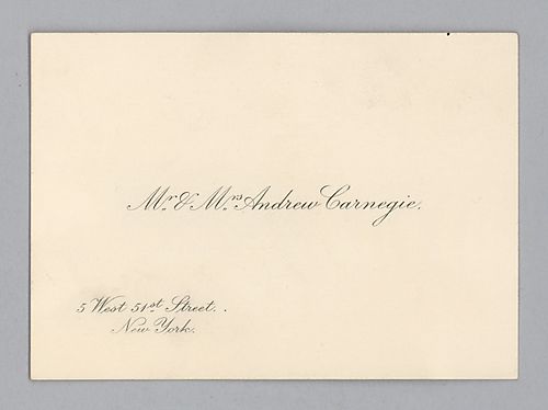 Carnegie sends his card