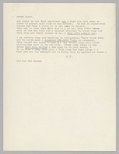 Carnegie writes on being patient in lease negotiations