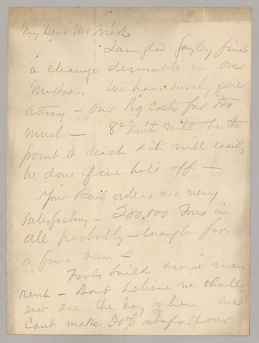 Carnegie writes on costs and the advantages of renting existing works over building new ones