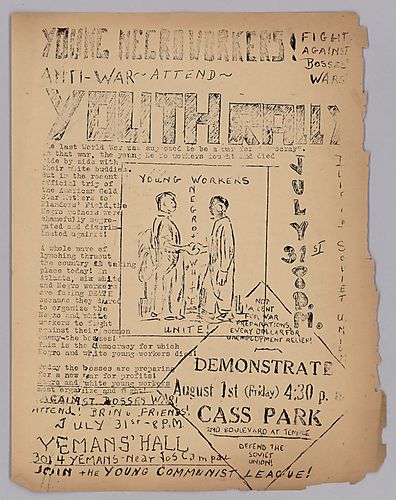 "Young Negro Workers! Fight Against Bosses Wars!" Flyer for youth rally