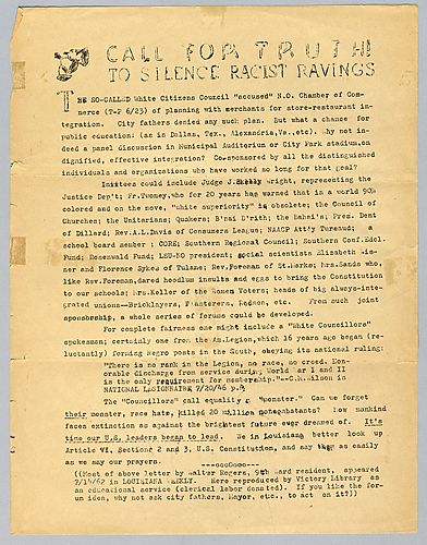 "Call for Truth! To Silence Racist Ravings"