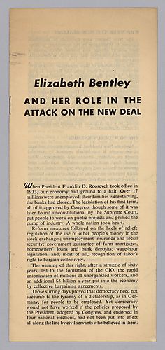 Elizabeth Bentley and Her Role in the Attack on the New Deal