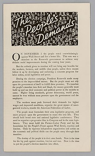 "The People's Demands" Pamphlet