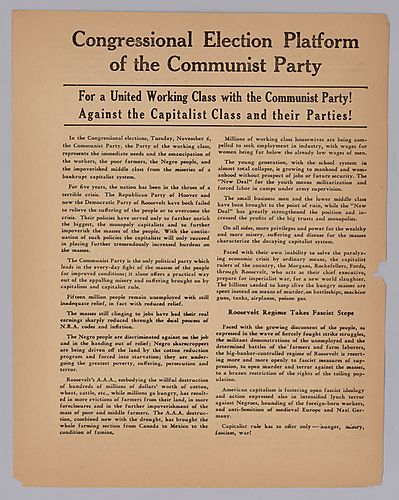"Congressional Election Platform of the Communist Party"