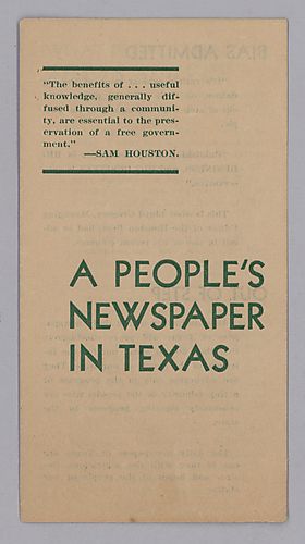 "Texas Survey" Pamphlet