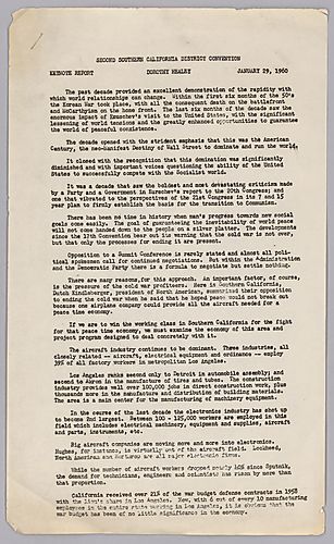 "Second Southern California District Convention, By Dorothy Healey