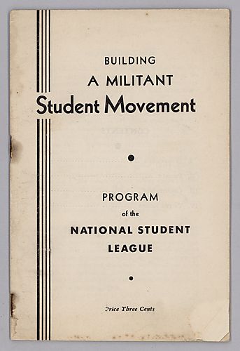 "Building a Militant Student Movement", Program of the National Student League