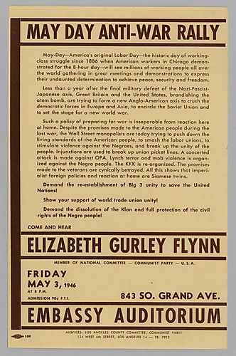 "May Day Anti-War Rally" Flyer