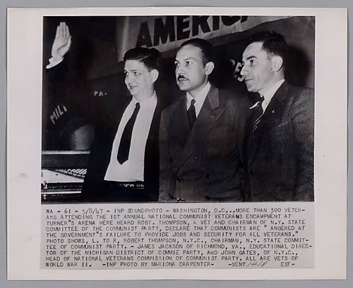 Three Men Pictured at the 1st Annual National Communist Veterans Encampment at Turner's Arena, Washington, D.C.