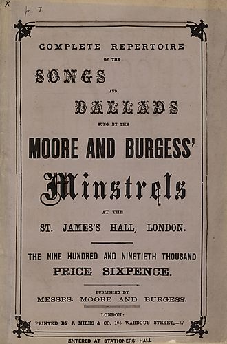 Songs and ballads sung by the Moore and Burgess' Minstrels