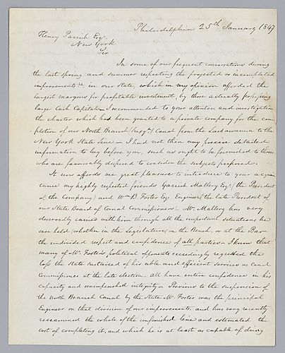 From John White to Henry Parrish, Esq.