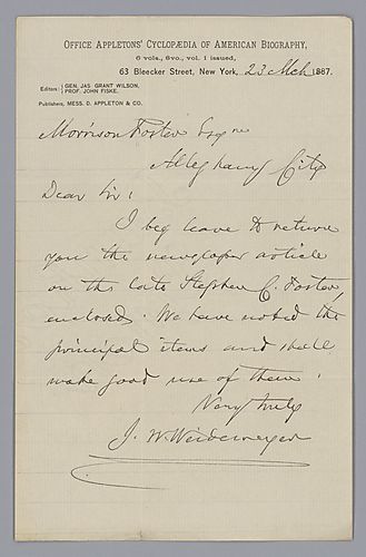 From J.W. Weidermeyer to Morrison Foster