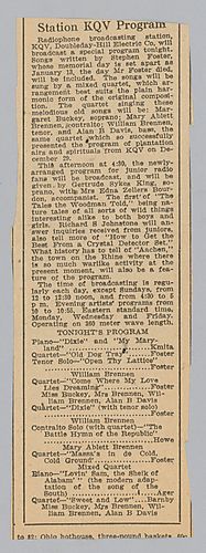 Station KQV Programs