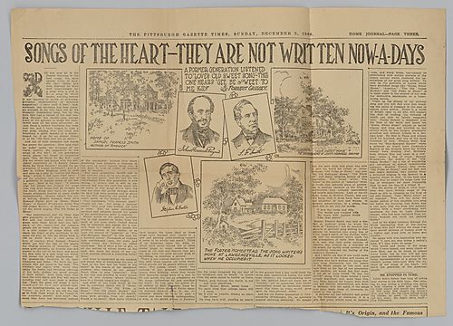 "Songs of the Heart -- They Are Not Written Now-a-Days," The Pittsburgh Gazette Times