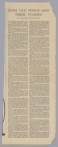 "Some Old Songs and Their Stories" by William Armstrong