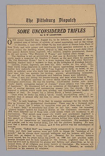 "Some Unconsidered Trifles," by E.W. Lightner, The Pittsburg Dispatch
