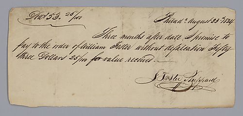 IOU from J. Foster Sheppard for $53.25