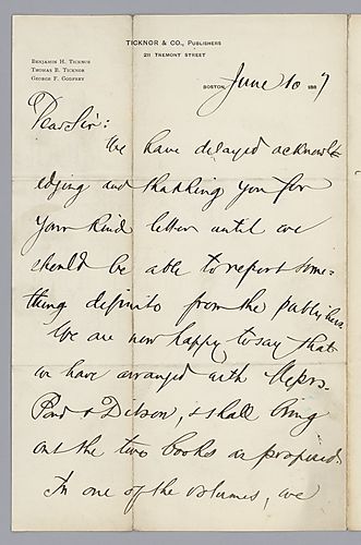 From Ticknor & Co., to Morrison Foster