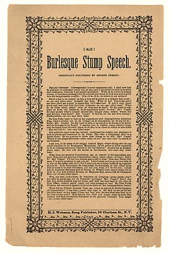 Burlesque stump speech