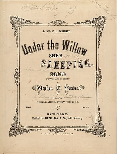 Under the willow she's sleeping