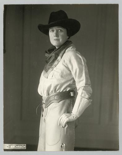 Mary Roberts Rinehart portraits in western attire at time of publication of The Breaking Point