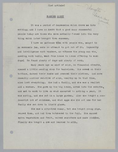 "Thoughts" column [Manuscripts and Notes]