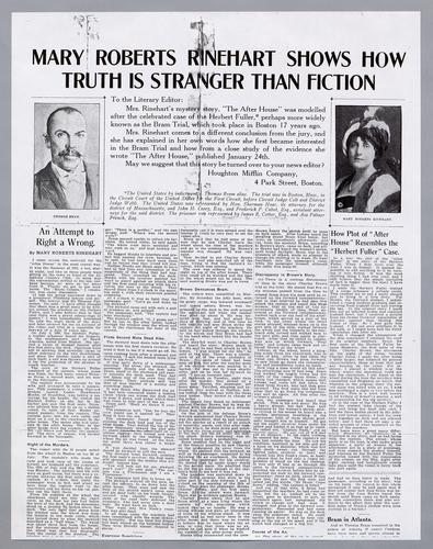 "Mary Roberts Rinehart Shows How Truth is Stranger Than Fiction" - user photocopies