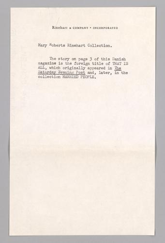 "Nat i storbyen" ["That is All"] in Uge-Revyen Nr. 43, 44, 45. 11 Argang