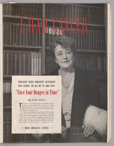 Palmer, Gretta - "I Had Cancer" in Ladies' Home Journal vol. LXIV no. 7