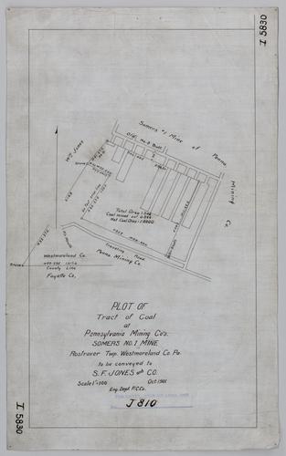 Plot of tract of coal at Somers # 1 Mine to be conveyed to S. F. Jones & Co.