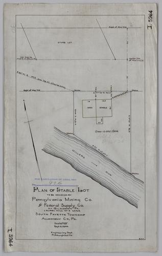 Plan of stable lot to be conveyed by Pennsylvania Mining Co. to Federal Supply Co. at Laurel Hill No. 5 Mine