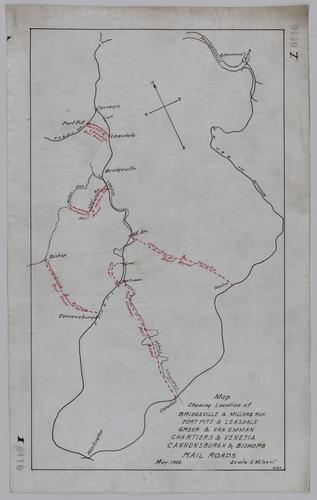 Map showing location of railroads