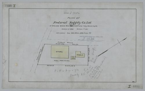 Plan of Federal Supply Co. lot at Midland No. 2 and Midland No. 3 Mines
