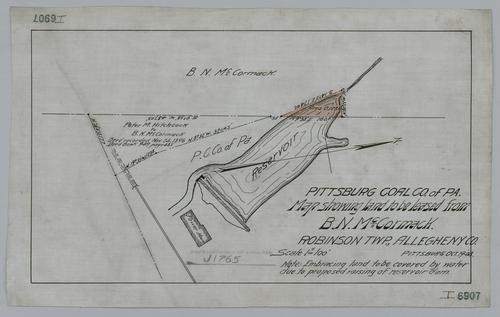 Map showing land to be leased from B. N. McCormack by Pittsburgh Coal Co.
