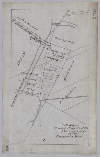 Plan showing property of the Pittsburgh Coal Co. at Enterprise Mine