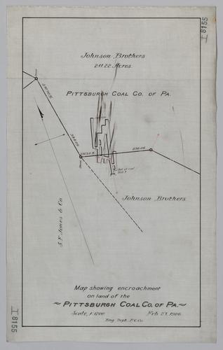 Map showing encroachment on the land of Pittsburgh Coal Co.