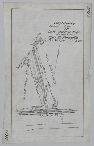 Plan showing tipple lot at Lake Superior Mine leased from George B. Forsythe