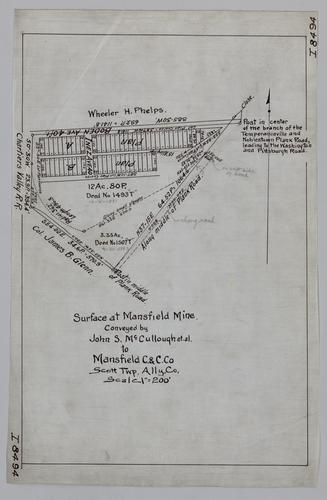 Plan showing surface at Mansfield Mine conveyed by John S. McCullough, et al. to Mansfield Coal & Coke Co.