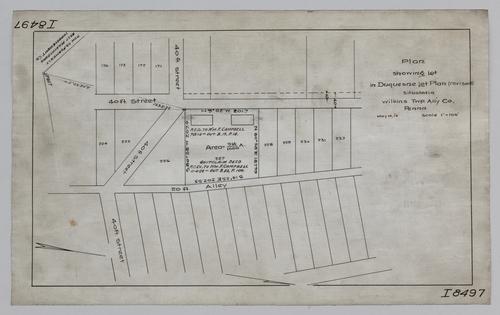 Plan showing lot in Duquesne lot plan (revised)