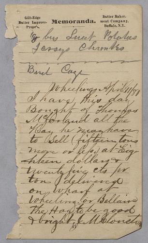 Thomas B. McFarland's business papers