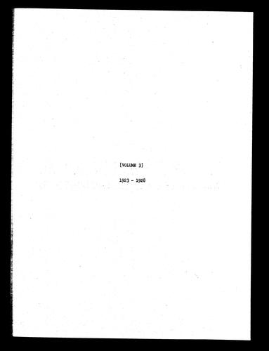 Monthly Reports - New Building and Addition Permits, Volume 3, 1923-1928