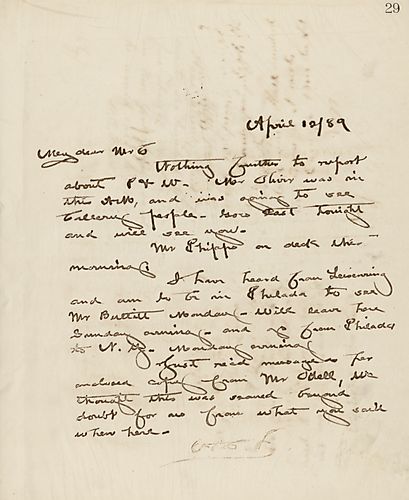 Frick writes on the Pennsylvania & Western Railway Co. stock, Mr. Phipps having returned, and his trip to Philadelphia and New York