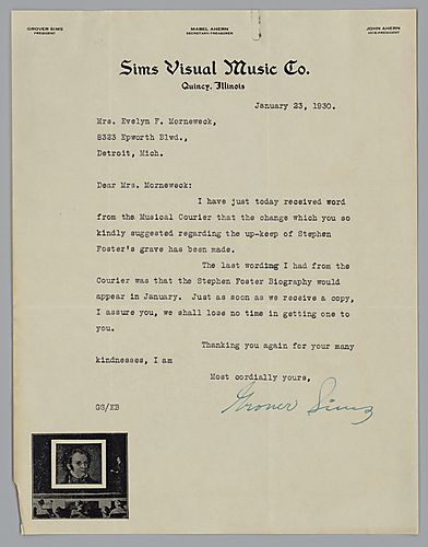 From Grover Sims to Evelyn Foster Morneweck