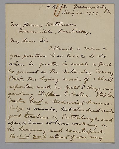 From Evelyn Foster Morneweck to Henry Watterson