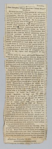 "That Naughty School Question -- 'First Ward' Speaketh"