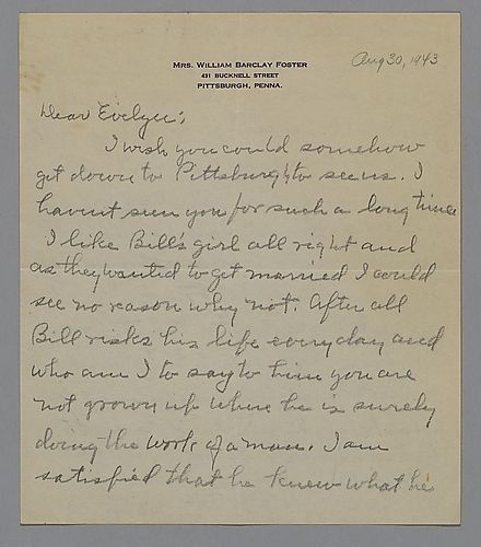 From Mrs. William Barclay Foster