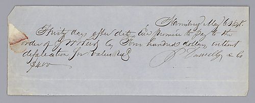IOU from Donnelly & Co. to William B. Foster, Jr., for $400